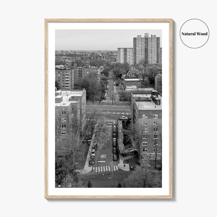 The Bronx Black and White Fine Art Photo Print, Spuyten Duyvil Aerial, NYC Poster