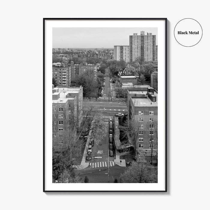 The Bronx Black and White Fine Art Photo Print, Spuyten Duyvil Aerial, NYC Poster