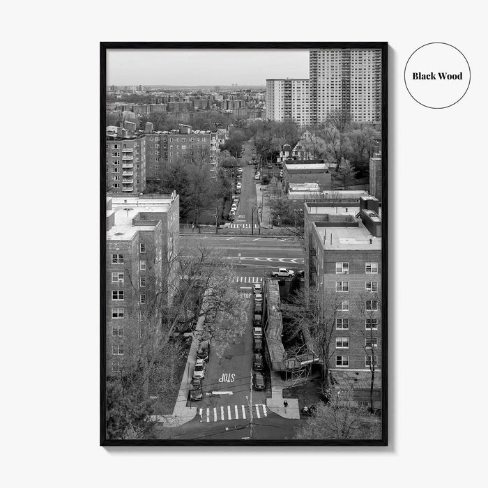 The Bronx Black and White Fine Art Photo Print, Spuyten Duyvil Aerial, NYC Poster