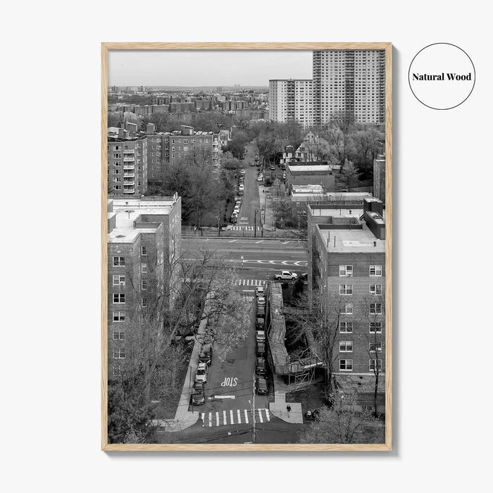 The Bronx Black and White Fine Art Photo Print, Spuyten Duyvil Aerial, NYC Poster