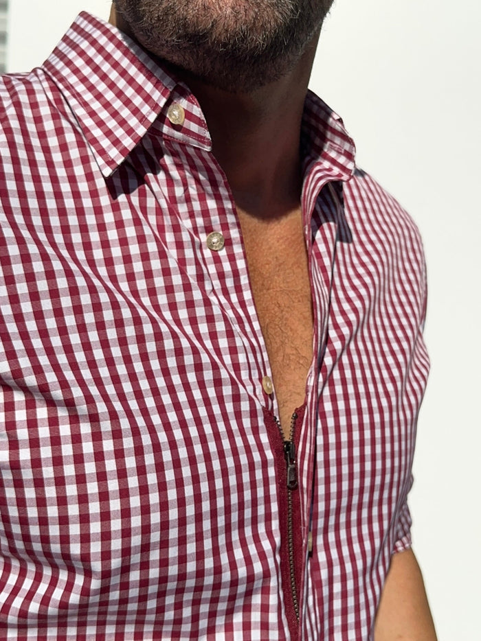 The Gingham Poplin - Oxblood Gingham Poplin