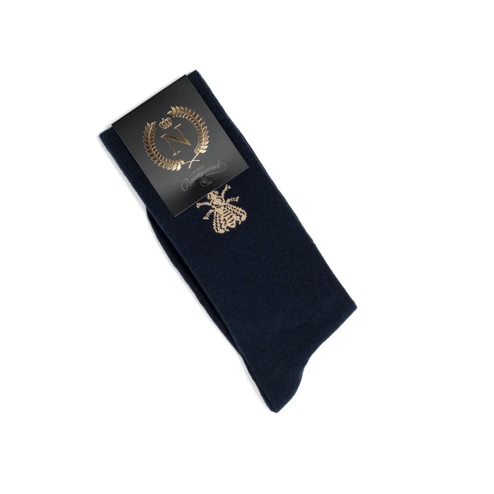The Napoleon Bee navy sock by Maison Broussaud