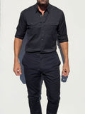 The Utility Shirt in Twill - Jet Black