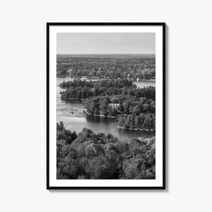 Thousand Islands Black and White Fine Art Photo Print, St Lawrence River Ontario Canada