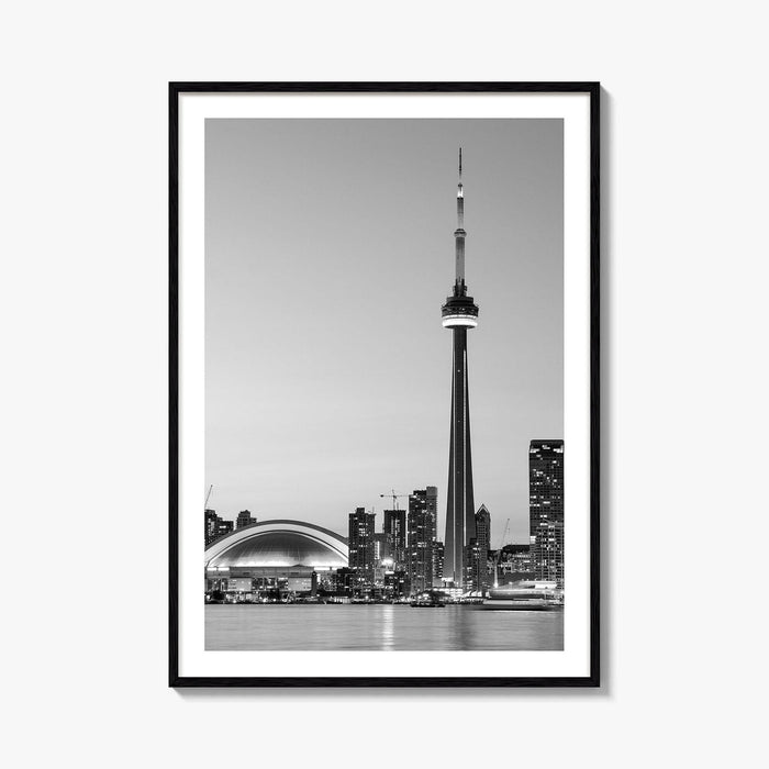 Toronto Skyline Black and White Fine Art Photo Print, Ontario Canada, Wall Decor Poster