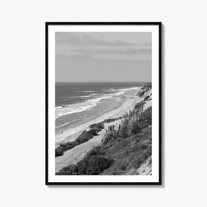 Torrey Pines Black and White Fine Art Photo Print, San Diego Coastline California Poster