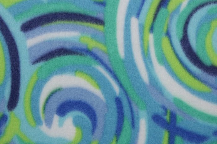 Twister Fleece Fabric in Lagoon