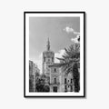 Valencia Black and White Fine Art Photo Print, Plaza de la Virgen Cathedral Poster