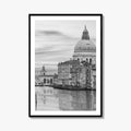 Venice Skyline Black and White Fine Art Photo Print, Grand Canal, Italy Wall Poster