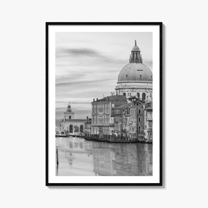Venice Skyline Black and White Fine Art Photo Print, Grand Canal, Italy Wall Poster