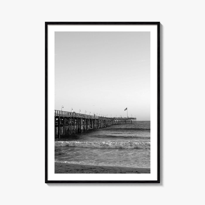 Ventura Black and White Fine Art Photo Print, San Buenaventura, California, USA, Pier, Poster