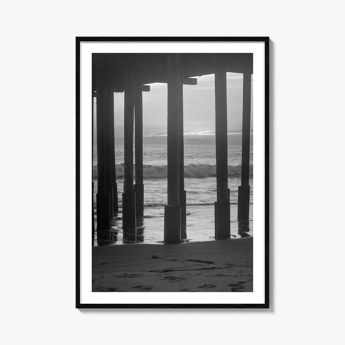 Ventura Black and White Fine Art Photo Print, Pier, California Coast Wall Poster, USA