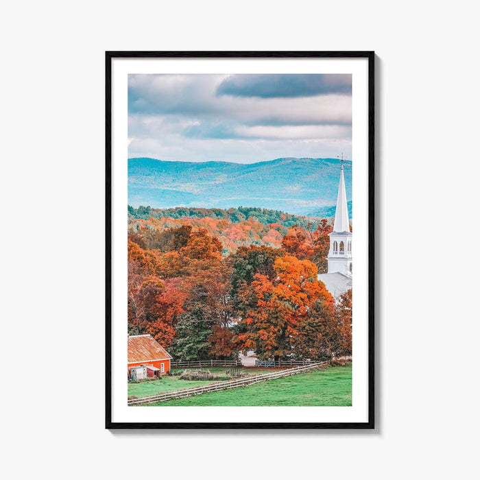 Peacham Vermont Fine Art Photo Print, USA, New England, Autumn Rural Landscape Poster