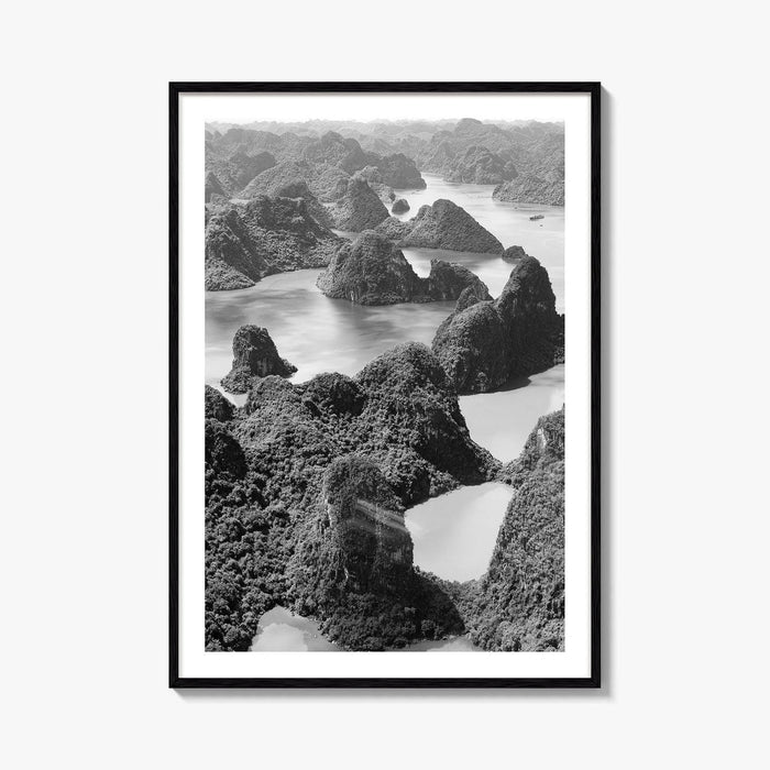 Ha Long Bay Black and White Fine Art Photo Print, Vietnam Poster