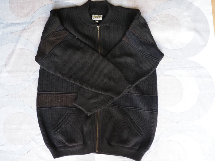 Vintage 1990s 3D knitted pure merino wool cardigan, made in Australia, XXL.