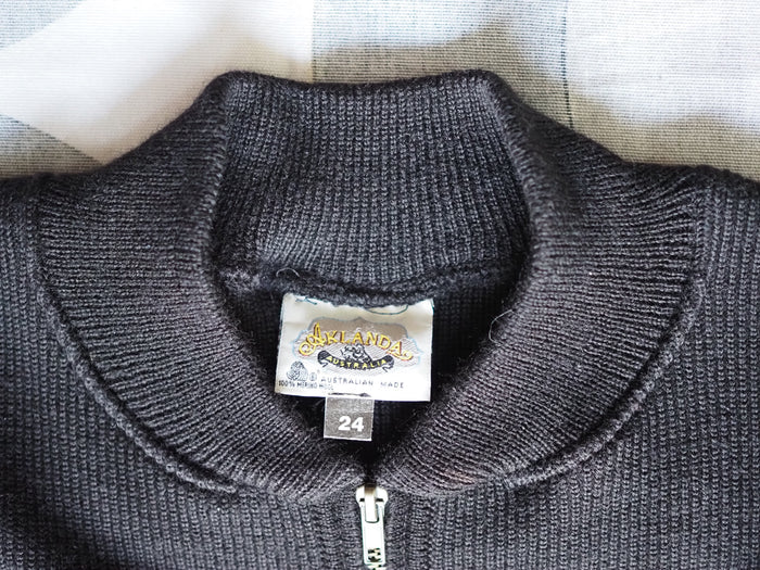 Vintage 1990s 3D knitted pure merino wool cardigan, made in Australia, XXL.