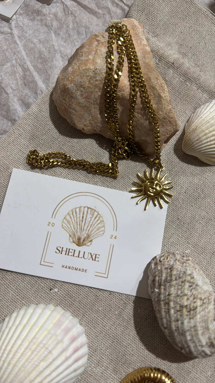 Vintage Sun Pendant Necklace