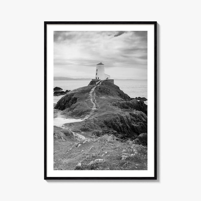 Llanddwyn Island Black and White Fine Art Photo Print, Lighthouse Anglesey Poster