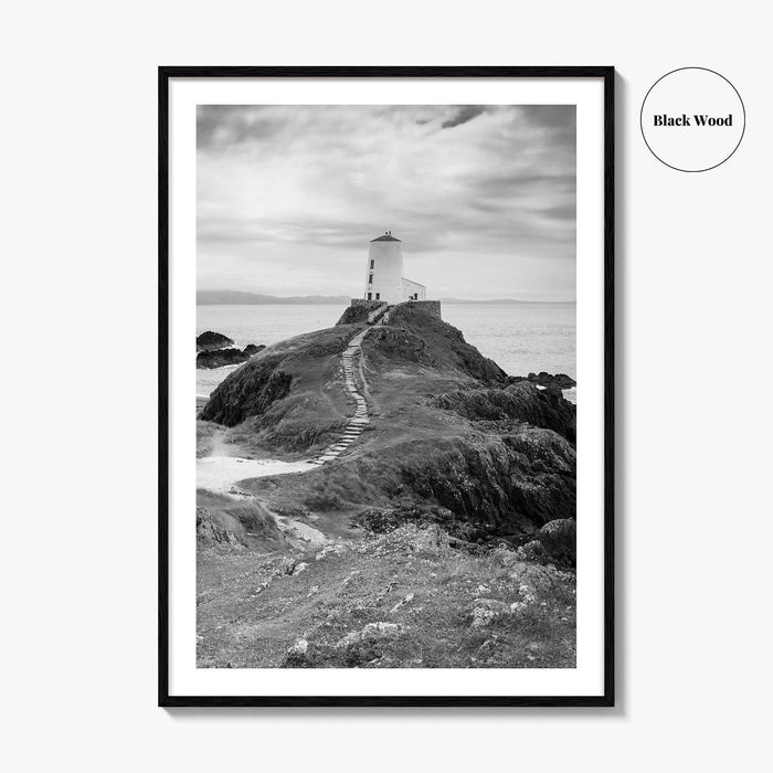 Llanddwyn Island Black and White Fine Art Photo Print, Lighthouse Anglesey Poster