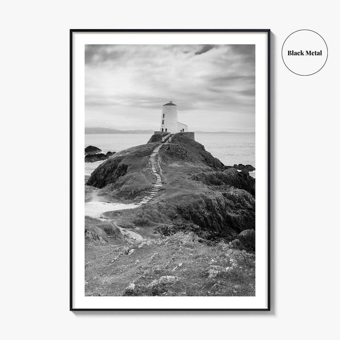 Llanddwyn Island Black and White Fine Art Photo Print, Lighthouse Anglesey Poster