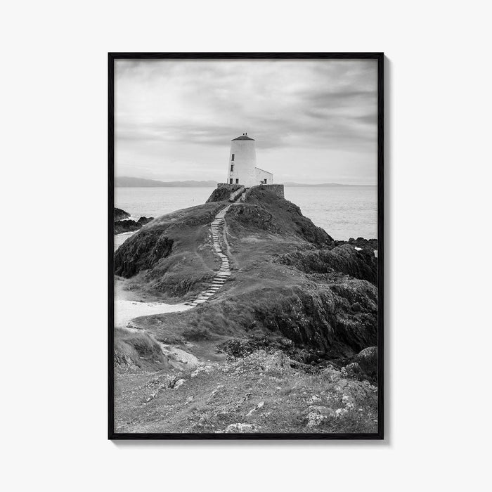 Llanddwyn Island Black and White Fine Art Photo Print, Lighthouse Anglesey Poster
