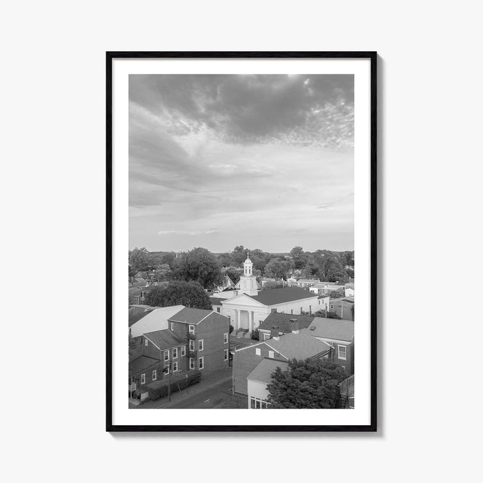 West Chester Black and White Fine Art Photo Print, Aerial Panorama, Wall Poster, USA