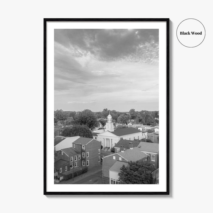 West Chester Black and White Fine Art Photo Print, Aerial Panorama, Wall Poster, USA