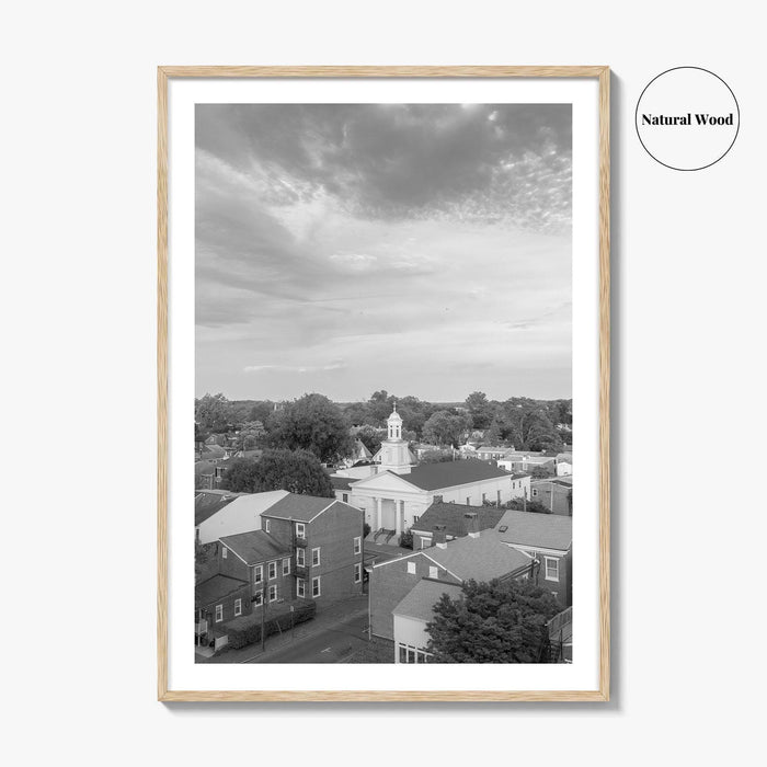 West Chester Black and White Fine Art Photo Print, Aerial Panorama, Wall Poster, USA