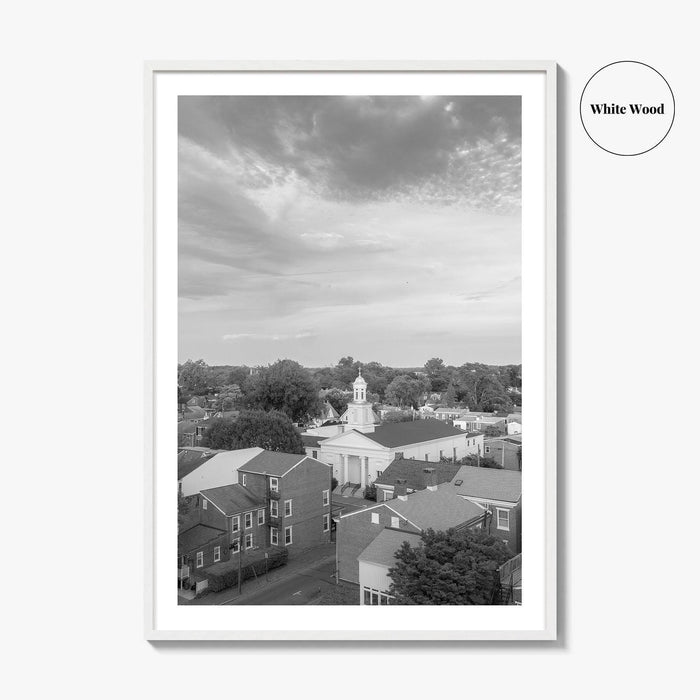 West Chester Black and White Fine Art Photo Print, Aerial Panorama, Wall Poster, USA