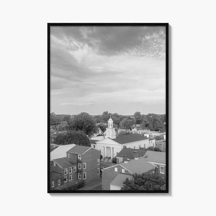 West Chester Black and White Fine Art Photo Print, Aerial Panorama, Wall Poster, USA