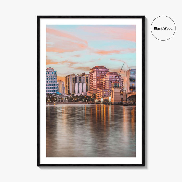 West Palm Beach Skyline Fine Art Photo Print, Downtown, Florida, USA, Poster
