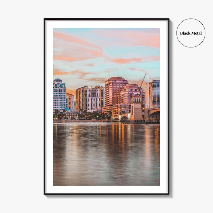 West Palm Beach Skyline Fine Art Photo Print, Downtown, Florida, USA, Poster