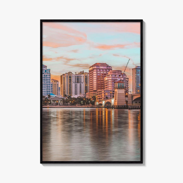 West Palm Beach Skyline Fine Art Photo Print, Downtown, Florida, USA, Poster