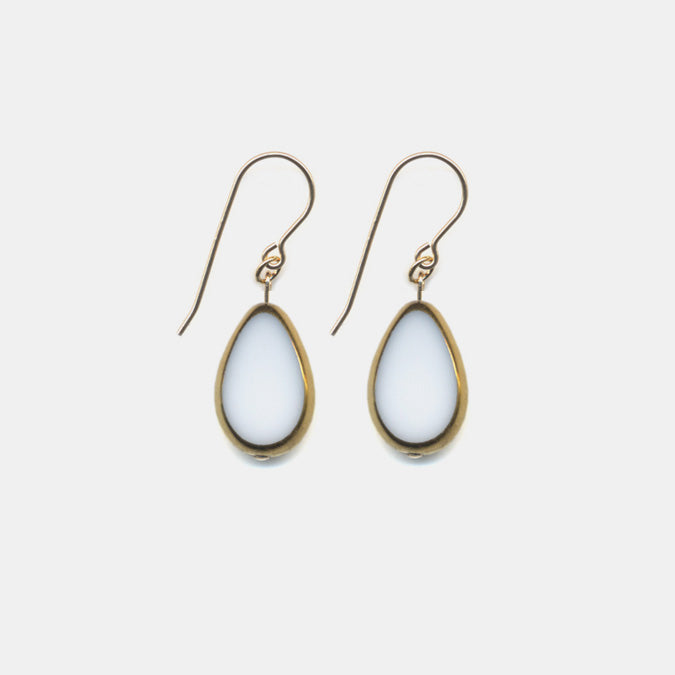 White Petal Drop Earrings