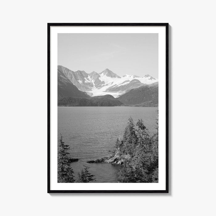 Whittier Alaska Black and White Fine Art Photo Print, Prince William Sound, Glacier, USA