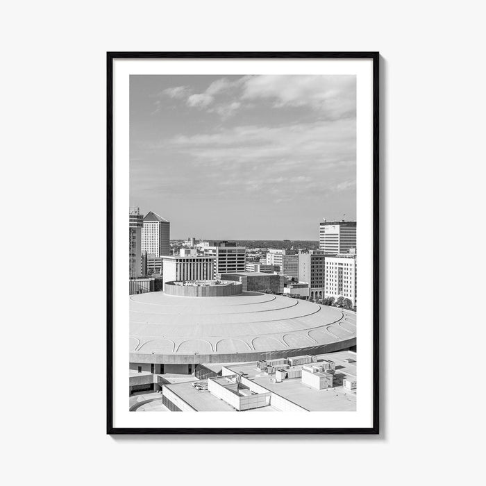 Wichita Skyline Black and White Fine Art Photo Print, Downtown, Kansas USA, Wall Poster