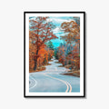 Door County Wisconsin Fine Art Photo Print, Autumn Winding Road, Fall Foliage Poster