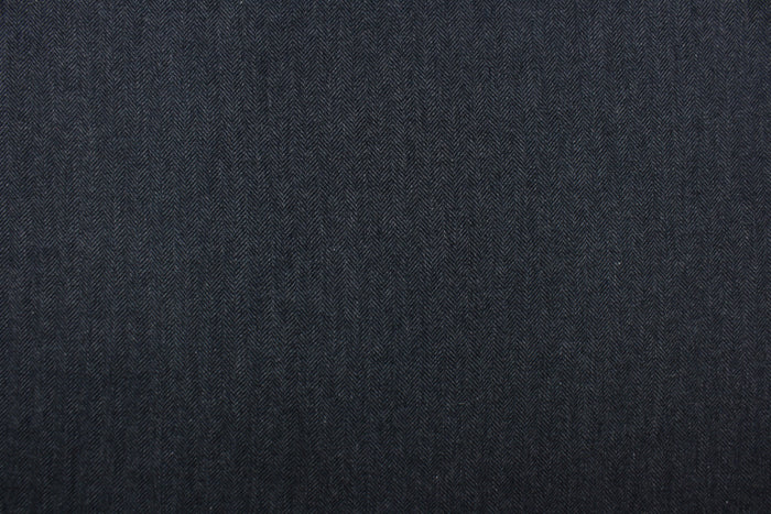 This wool features a herringbone design in blue and gray