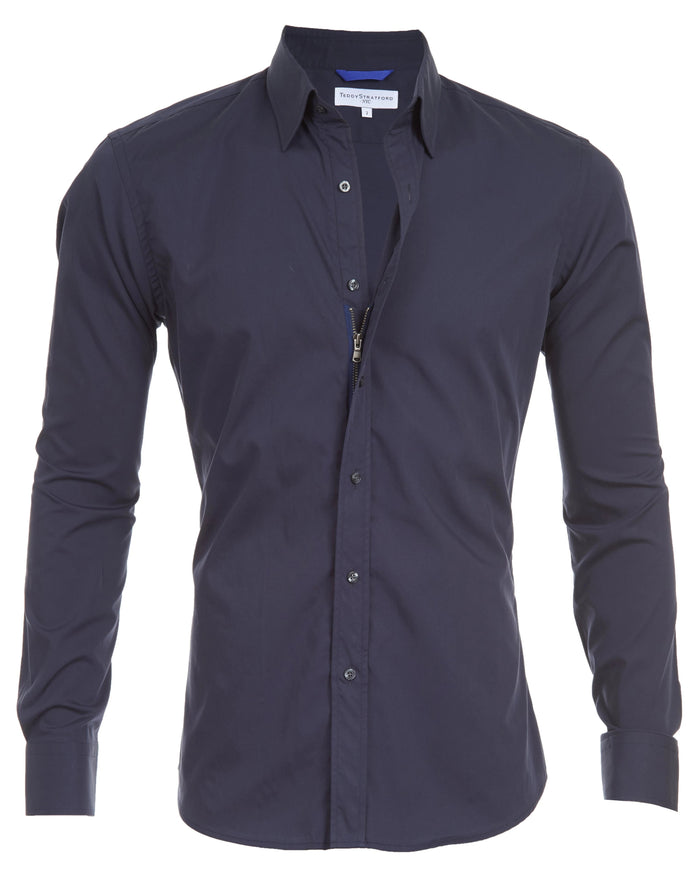 Wrinkle Resistant Broadcloth - Midnight Blue