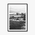 Yamba Black and White Fine Art Photo Print, Clarence Head Turners Beach NSW Poster