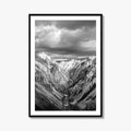 Yellowstone Black and White Fine Art Photo Print, Lower Falls Wyoming Poster
