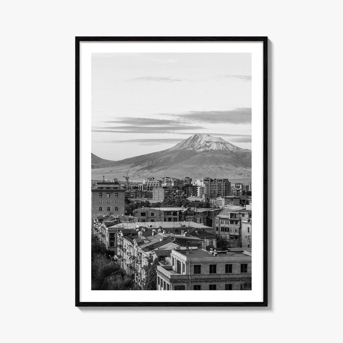 Yerevan Black and White Fine Art Photo Print, Armenia Wall Poster, Mount Ararat, Cascade