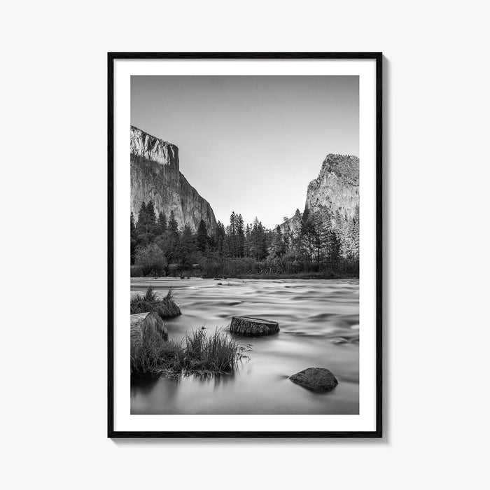Yosemite Black and White Fine Art Photo Print, Valley View California Poster