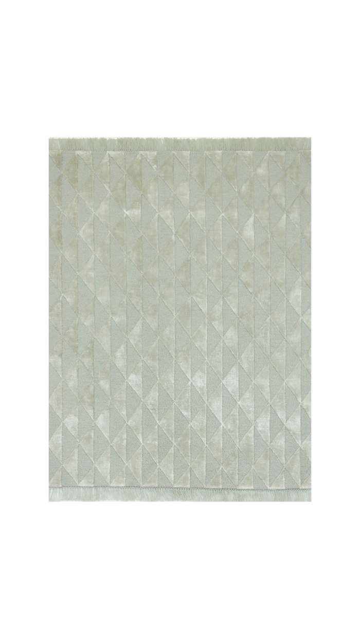 ZEA 02 Beige Wool & Viscose Rug - Hand-tufted